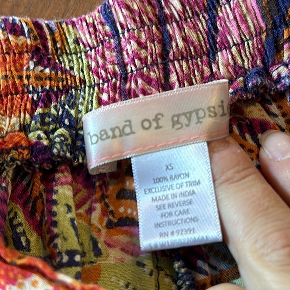 Band of Gypsies high rise shorts size XS multicolor boho fringe elastic waist - Picture 5 of 7